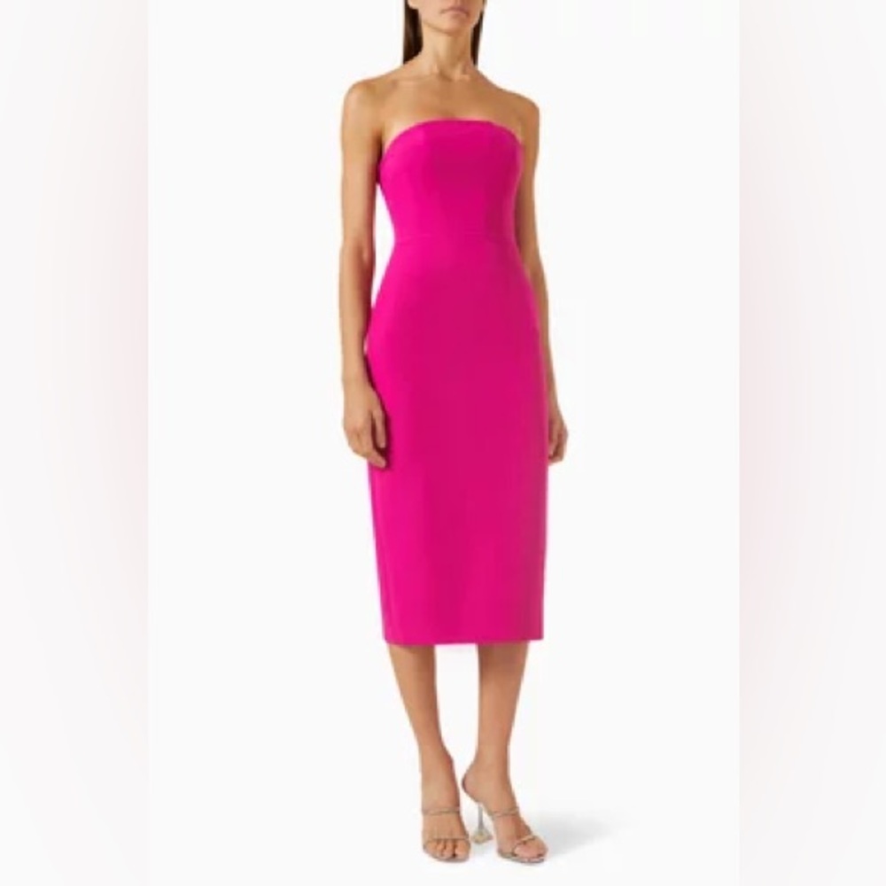 NWT Milly Pink Strapless Midi Dress